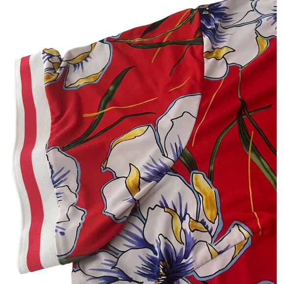 MADISON LEIGH BELOW KNEE/MIDI TUNIC DRESS, WOMENS, 3X, RED - BLUE YELLOW FLORAL - Picture 7 of 10